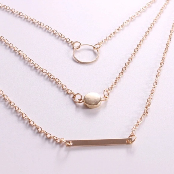 NEW!💙💎💛GOLDEN! MODERN LAYER BAR NECKLACE!💛💎💙 - Picture 6 of 8